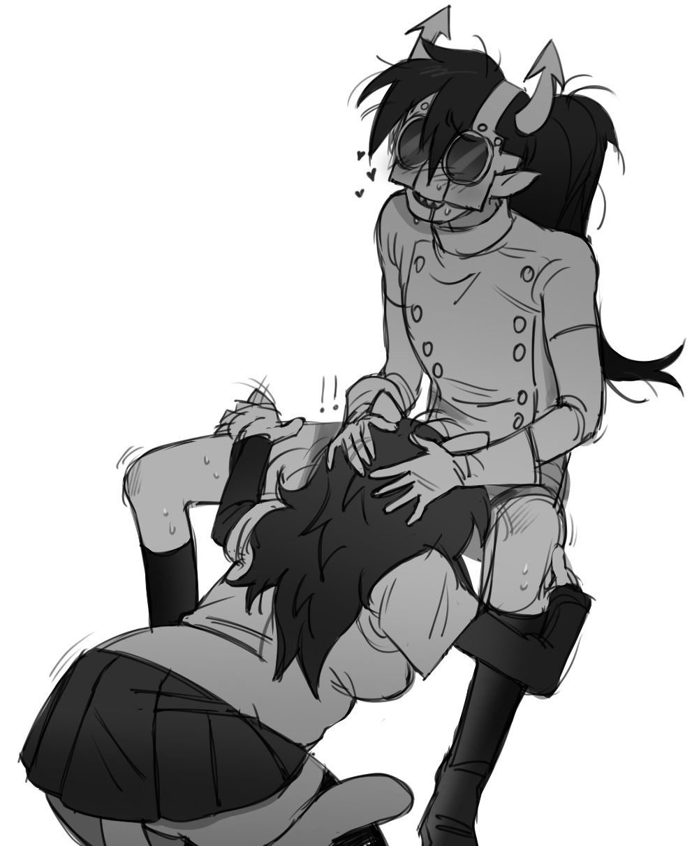 artist request, blowjob, dancestor, head grab, homestuck, horuss zahhak, meulin leijon, tagme