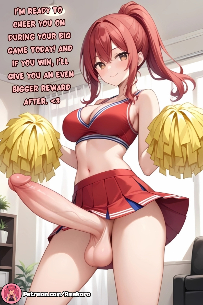 1futa ai_generated amakoro anime_style ass athletic athletic_futanari big_breasts big_penis brown_hair cheerleader cheerleader_outfit cheerleader_uniform curvy curvy_figure dialogue dick dickgirl english english_text futa_only futanari huge_cock living_room looking_at_viewer miniskirt penis penis_focus penis_out ponytail red_hair skinny skinny_futanari solo solo_focus talking_to_viewer tight_clothing tight_fit veins_on_dick veiny_penis