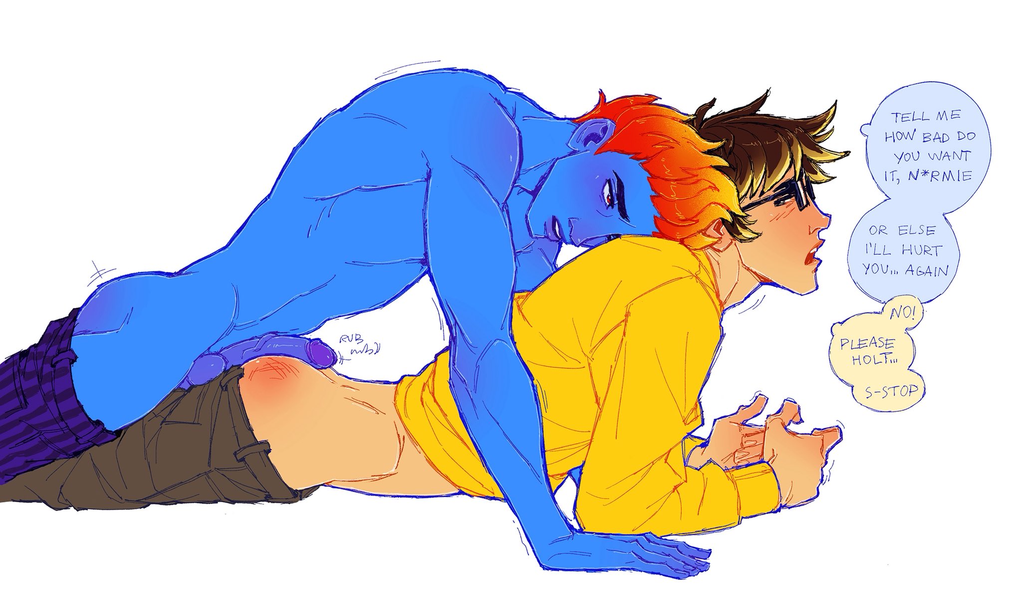 begging, begging to stop, gay, glasses, holt hyde, humping ass, jackson jekyll, male only, male/male, milkycoffee jpg, monster high, partially clothed, reddened butt, selfcest, teasing, threatening, yaoi