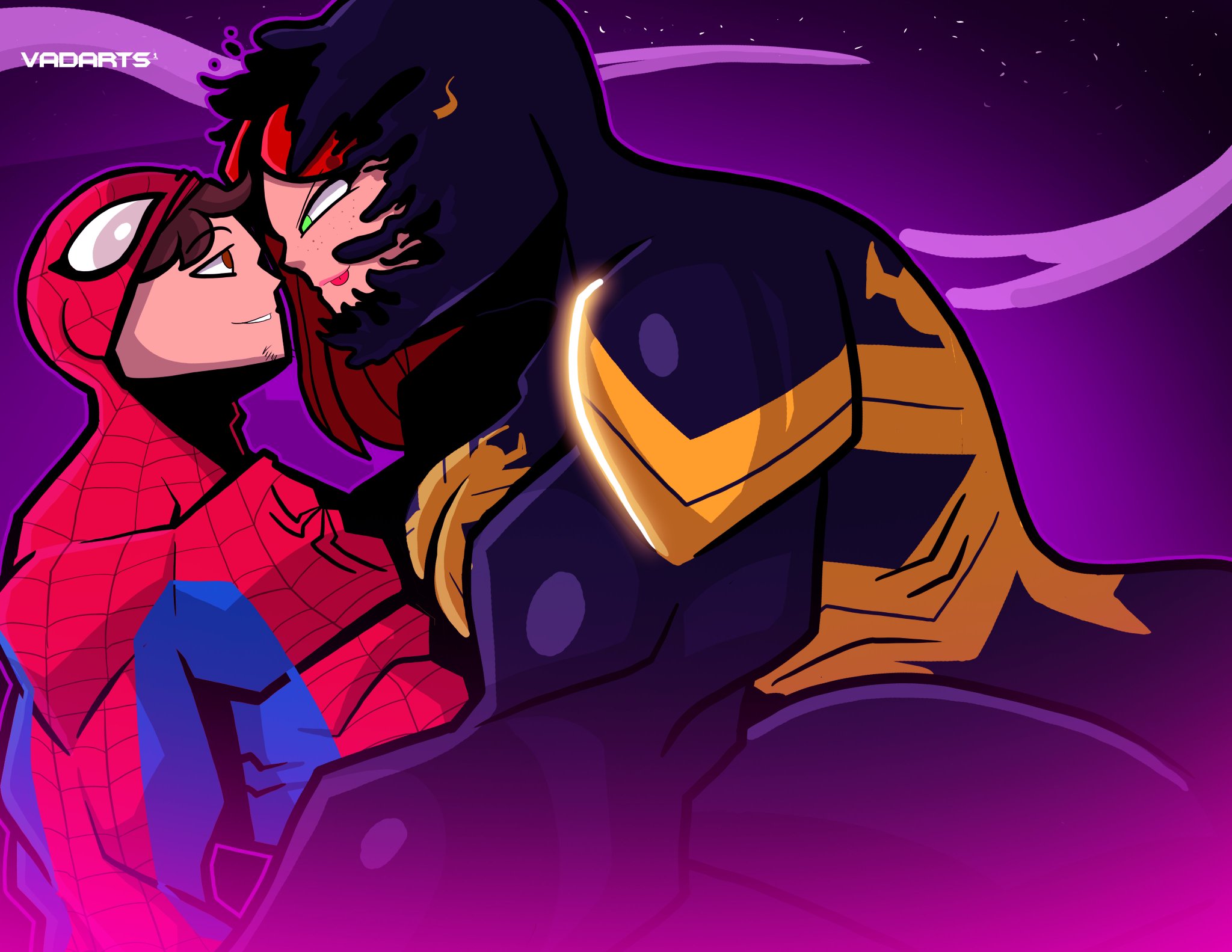1boy, 1boy1girl, 1girls, all-new venom, ass, big ass, big breasts, big thighs, breasts, curvaceous, curvy, curvy figure, digital media (artwork), female, hips, hourglass figure, huge ass, huge breasts, huge thighs, large ass, large breasts, large thighs, legs, light skin, light-skinned female, male, male/female, marvel, marvel comics, mary jane watson, mature, mature female, peter parker, slim waist, spider-man, spider-man (series), straight, symbiote, symbiote suit, thick, thick hips, thick legs, thick thighs, thighs, vadarts, venom (mary jane watson) (marvel), voluptuous, waist, wide hips, wide thighs