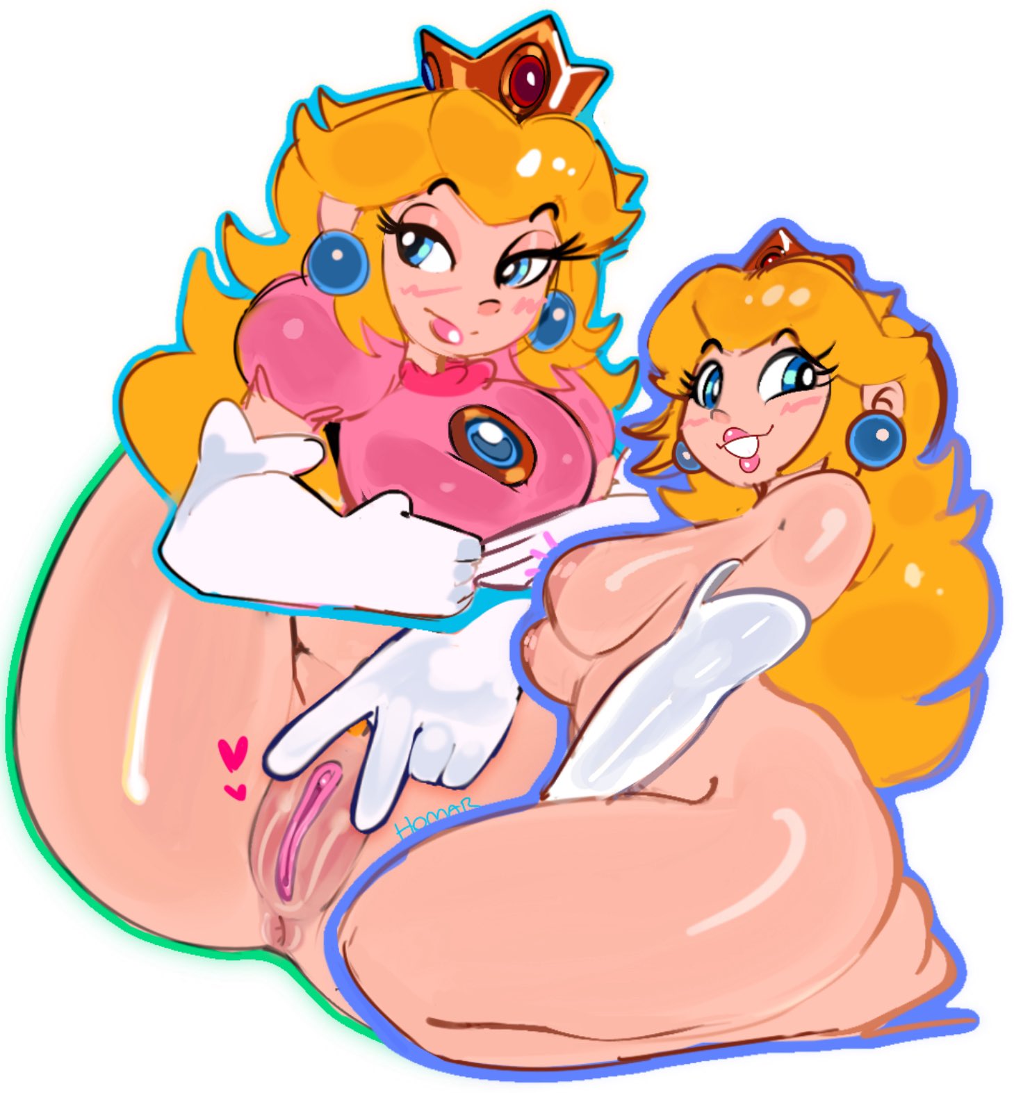 1girls, anus, artist request, blonde hair, blue eyes, blue gemstone, breasts, breasts out, brooch, crown, dress, earrings, elbow gloves, evilhomar, eyelashes, eyeshadow, female, gem, gloves, hi res, homar simpleton, human, human only, jewelry, lips, lipstick, long hair, looking at viewer, makeup, mario (series), medium breasts, nintendo, nipples, no panties, nose, open mouth, parted lips, pink dress, pink lips, princess peach, puffy short sleeves, puffy sleeves, pussy, short sleeves, sitting, smile, solo, sphere earrings, spread legs, super mario bros., white gloves