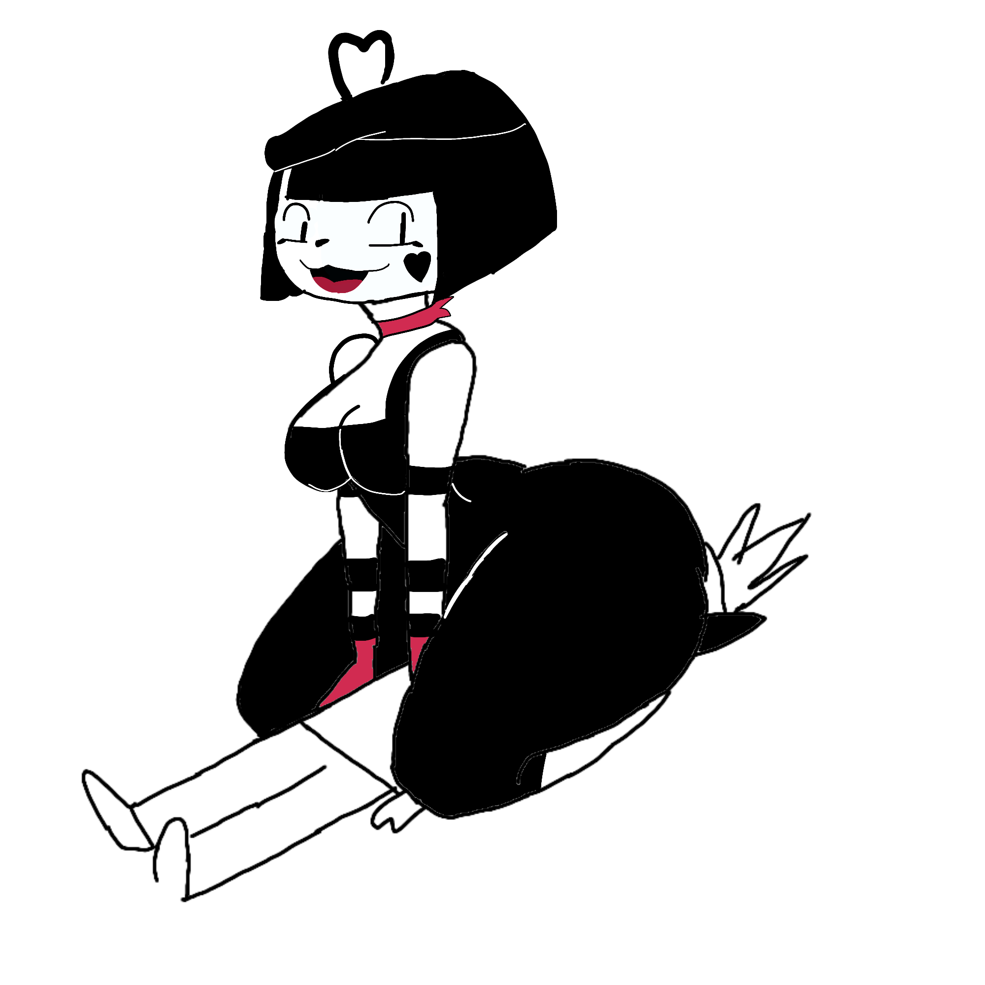 big breasts, bonbon (derpixon), facesitting, looking back, mime and dash, thick thighs