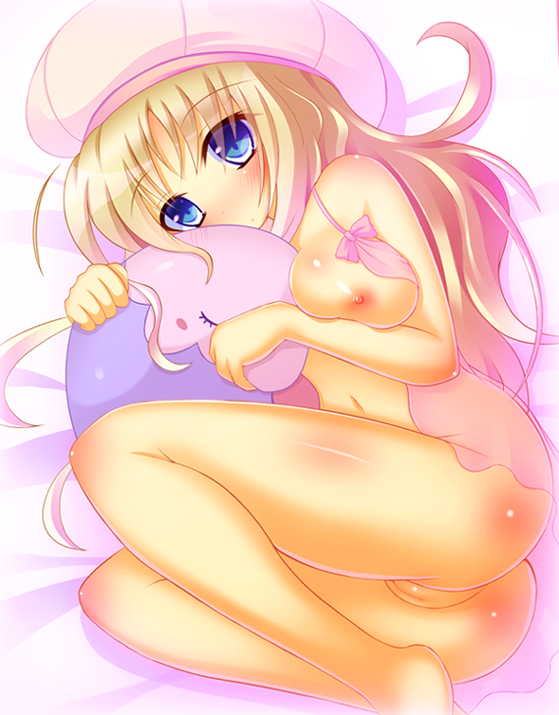 1girls artist_request ass big_breasts blue_eyes blush breasts caitlin_(pokemon) female female_only hat human long_hair looking_at_viewer musharna navel nipples no_panties pokemon pussy solo