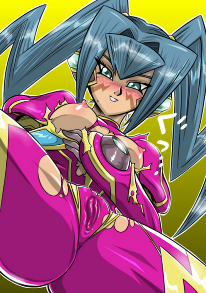 breasts female rai-mei straw_(artist) yu-gi-oh!