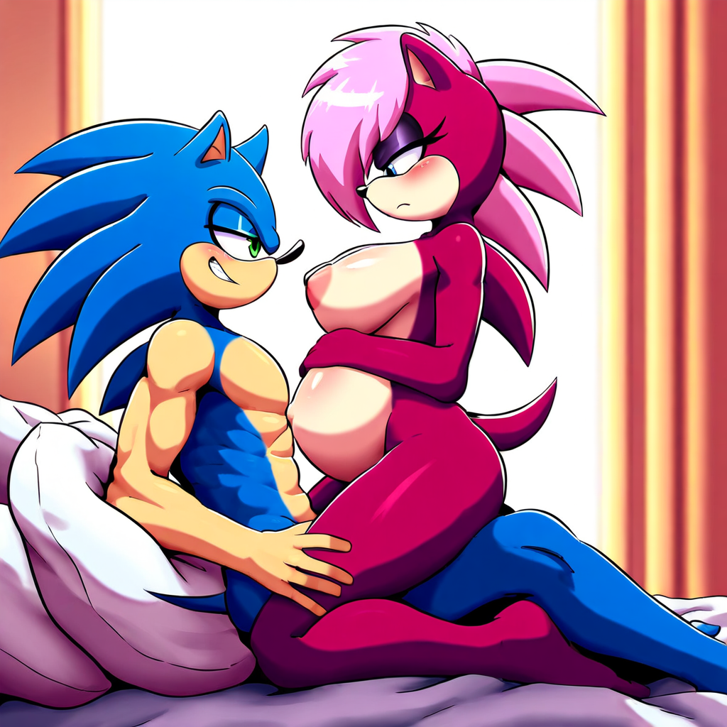 ai_generated ass big_belly blue_body blue_fur breasts female incest magenta_fur male male/female pink_hair pregnant sonia_the_hedgehog sonic_(series) sonic_the_hedgehog sonic_the_hedgehog_(series) sonic_underground straight veiny_penis