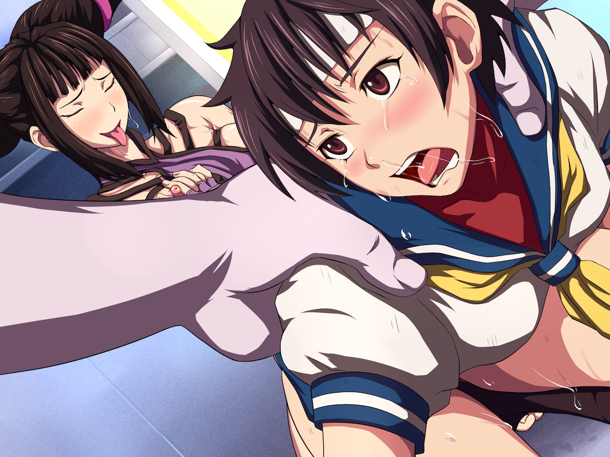 bent over, censored, defeated, feet, female, futa on female, futanari, human, intersex, juri han, maku (l-u), orgasm, rape, sakura kasugano, sex, street fighter