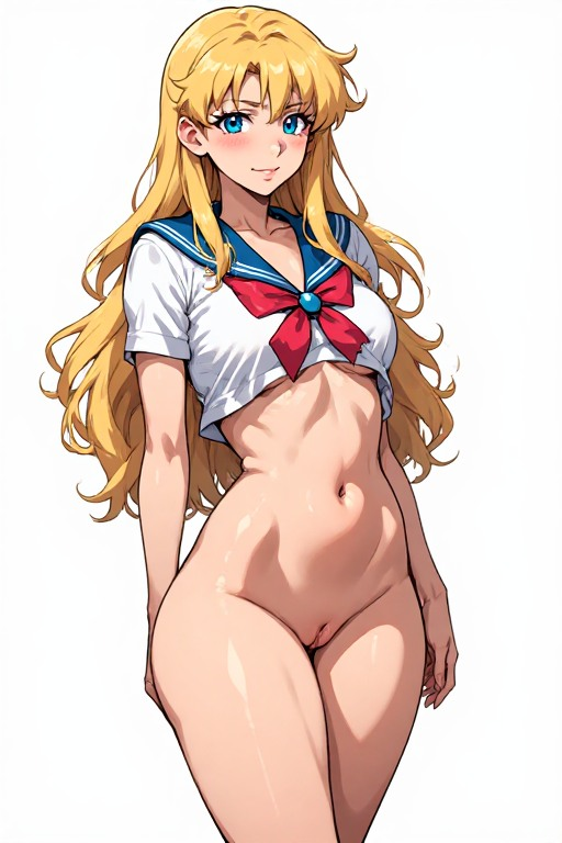 ai_generated anime blonde_hair no_panties sailor_moon sailor_venus