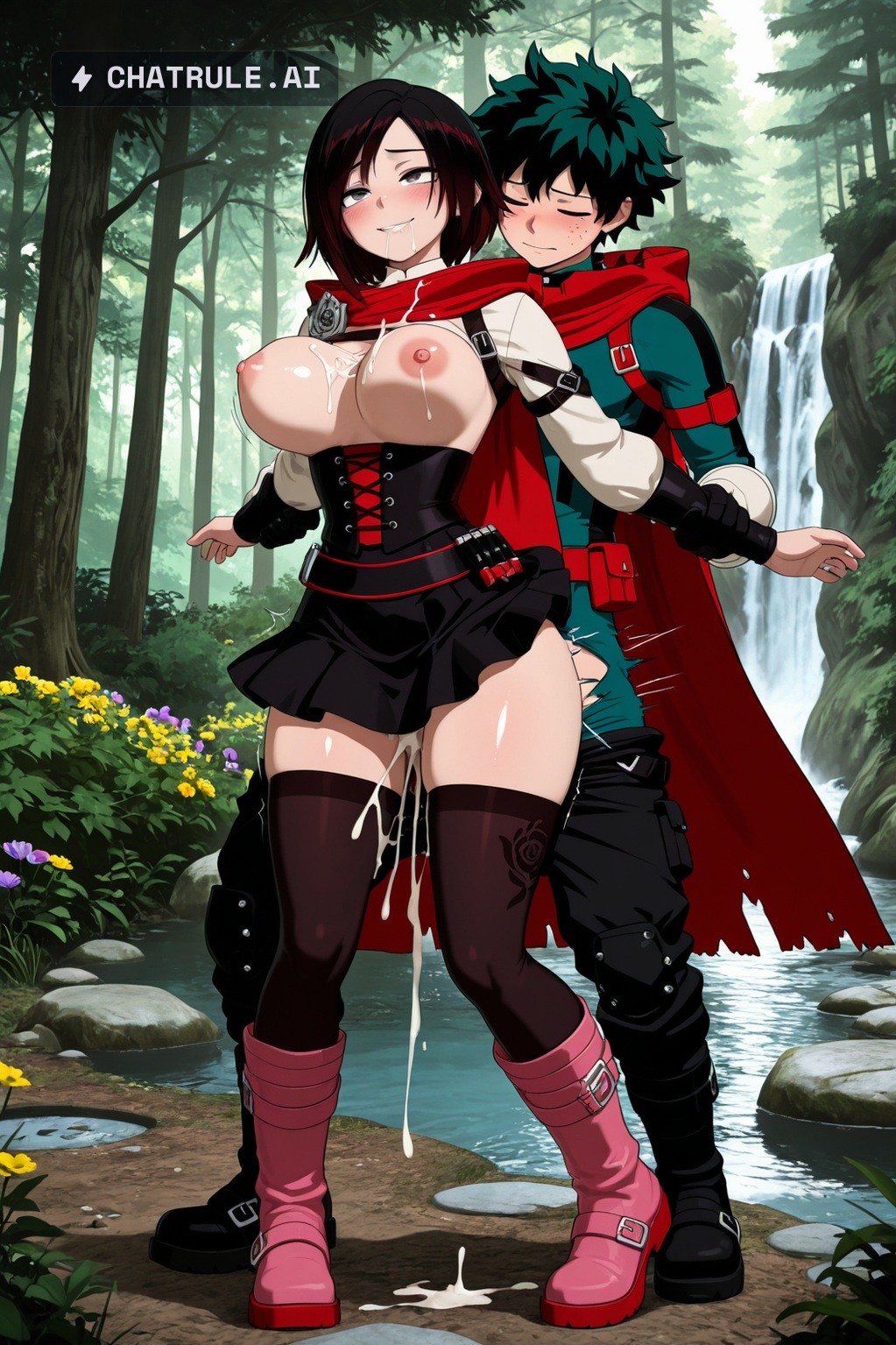 1boy 1girl ahegao ai_assisted ai_generated beautiful_eyes belt black_hair blush_stickers blushing bouncing_breasts bush cinematic_lighting claiming clevage closed_eyes closed_mouth corset cum_on_breasts cum_on_face cumming curvy curvy_female dim_lighting dominant exploration fast forest fucked_from_behind green_bodysuit grey_eyes hard headgear huge_cock huge_load huge_male huge_tits intense izuku_midoriya knee_boots living_room long_penis looking_at_viewer messy_hair narrow_waist outdoors panting pink_bodysuit pink_footwear plant pulsing purple_flower red_cape release river ruby_rose rwby sex shiny_breasts shiny_skin short_hair silver_eyes skin_tight skirt slamming sleeping smile solo spasming thighhighs torn_clothes tree waterfall white_flower wide_hips yellow_flower