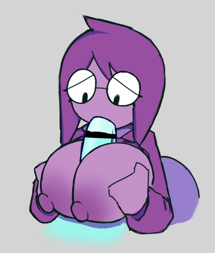 2nonbinary, aqua skin, ass, bar censor, big breasts, black eyes, blowjob, breasts, breasts focus, breasts out, breasts squeezed together, censored, clothing, color, colored skin, deltarune, disembodied penis, duo, glasses, grey background, jacket, kris (deltarune), looking at genitalia, looking at penis, nonbinary, nonbinary focus, open eyes, oral, paizuri, partially clothed, penis, purple hair, purple jacket, purple skin, round eyewear, seth (deltarune), simple background, source, swoiffer2, twitter link, utdr (toby fox)