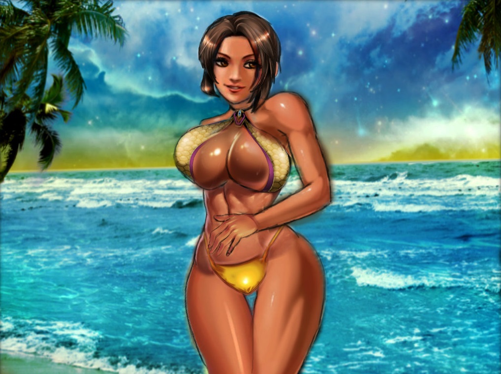 1girls big_breasts bikini brazilian brazilian_female breasts christie_monteiro dark-skinned_female dark_skin female female_only human latina long_hair namco nonude solo tekken tekken_4 xkalipso