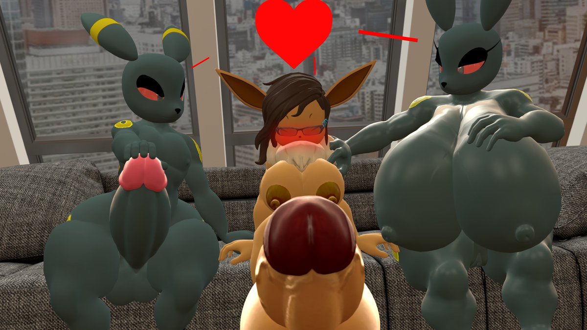 1boy 1futa 1girls 3d 3d_(artwork) animal_ears animal_nose black_eyes black_fur blush body_fur breasts brown_fur brown_hair closed_mouth colored_sclera completely_nude couch day disembodied_penis eevee eeveelution erection flat_chest furry furry_female furry_male furry_with_furry futanari gigantic_breasts grey_fur grey_skin half-closed_eyes huge_breasts huge_cock indoors interspecies large_areolae large_penis looking_at_another looking_at_viewer looking_down neck_fur nilfkana nintendo nipples nose_blush nude on_couch open_mouth penis penis_awe personification photo_background pokémon_(species) pokemon pokephilia pov pussy red-tinted_eyewear red_eyes red_sclera short_hair sidelocks sitting small_breasts spoken_heart spread_legs steaming_body straight straight-on sweat tail testicles tinted_eyewear two-tone_fur umbreon uncensored veins veiny_penis white_eyes window yellow_fur yellow_sclera