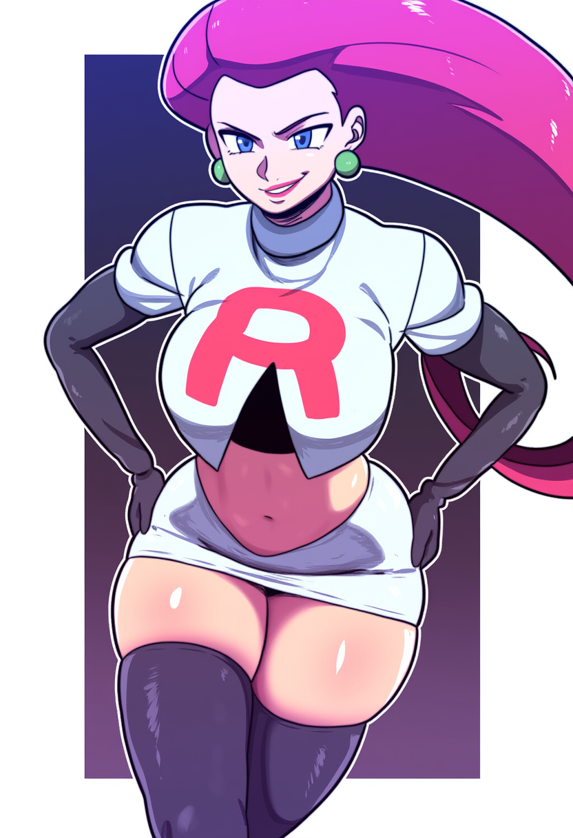 1girls 2024 2d 2d_(artwork) ai_generated game_freak jessie_(pokemon) mullon nintendo novelai pokemon pokemon_(anime) pokemon_(game) pokemon_journeys solo solo_female solo_focus team_rocket thick_thighs