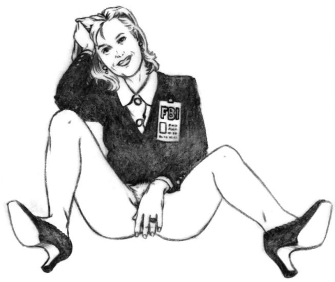 1girls black_and_white dana_scully fbi female female_only high-heeled_jill highres name_tag solo tagme x-files