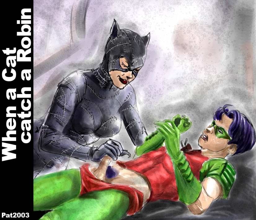 2003 age_difference batman_(series) catwoman dc dc_comics dick_grayson handjob male milf nails older_female pat questionable_consent robin_(dc) robin_(dick_grayson) selina_kyle straight_hair younger_male