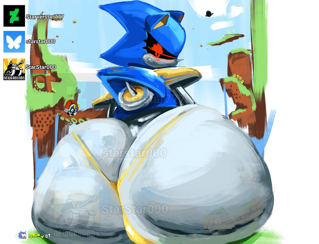 ass_focus bubble_butt femboy metal_ass metal_sonic metallic_body robot shiny_skin sonic_(series) starverstar000 tagme