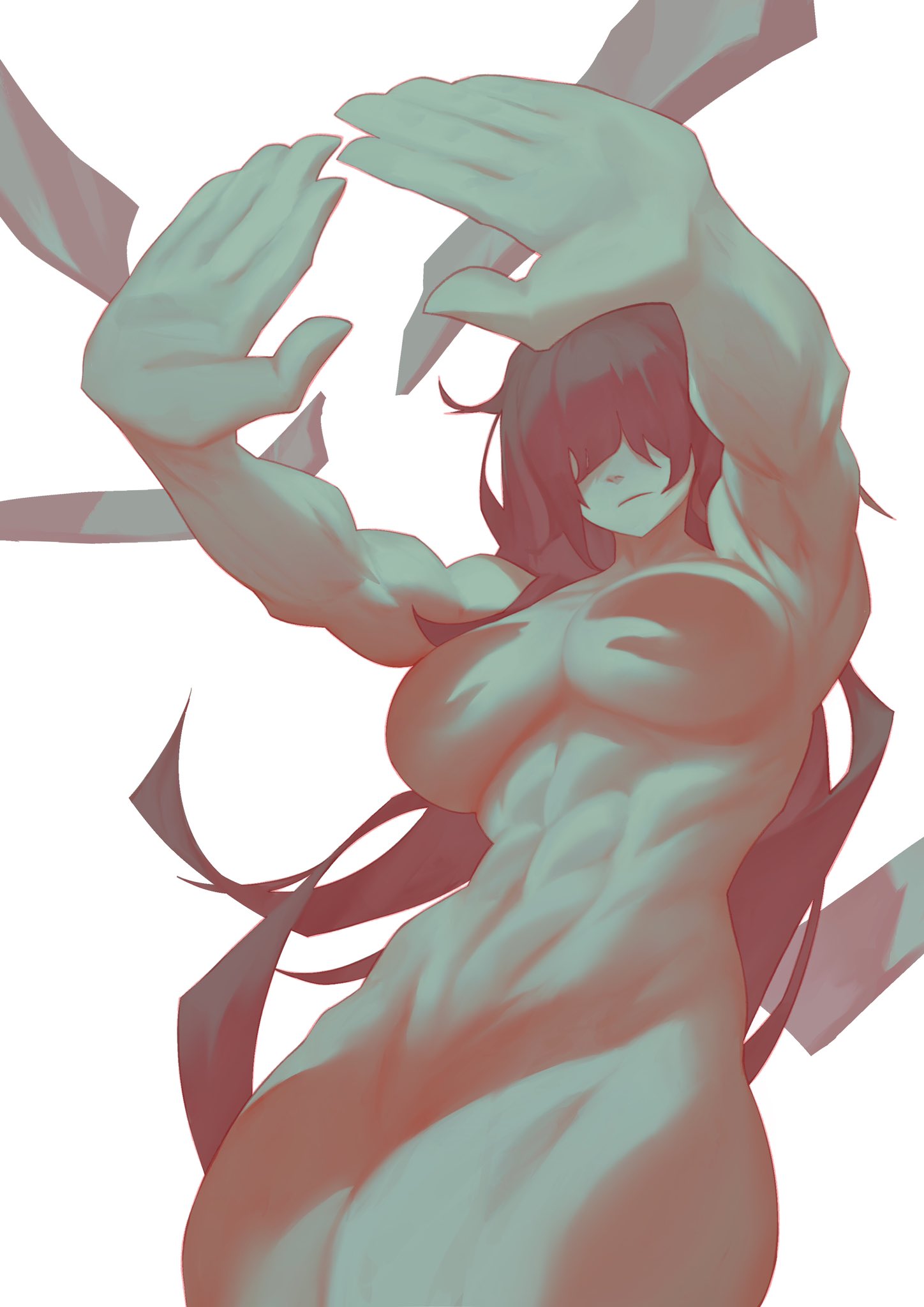 1girls, abs, avatar the last airbender, big boobs, big breasts, big tits, blind, boobs, boobs out, breasts, breasts out, censored, covered, female, female focus, female only, hair covering eye, hair covering eyes, hair over eyes, hands casting shadow, hips, long hair, muscular, muscular female, naked, naked female, nude, nude female, rebigaki art, sculpted abs, shadow, thick hips, thick thighs, thighs, tits, tits out, toph bei fong, trend, wide hips, yknivel