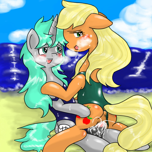 2013 anus applejack_(mlp) beach blonde_hair cowgirl_position cum cum_in_pussy cum_inside duo equine female feral freckles friendship_is_magic green_eyes green_hair grey_fur hair horn horse male my_little_pony one-piece_swimsuit orange_fur original_character panting penetration penis pony pussy saliva saliva_string seaside straight swimsuit unicorn vaginal_penetration vaginal_penetration wonton_soup