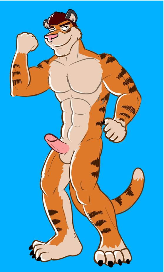 anthro cody_frost erection feline fur furry iso male male_only mapdark nude penis solo stripes tiger