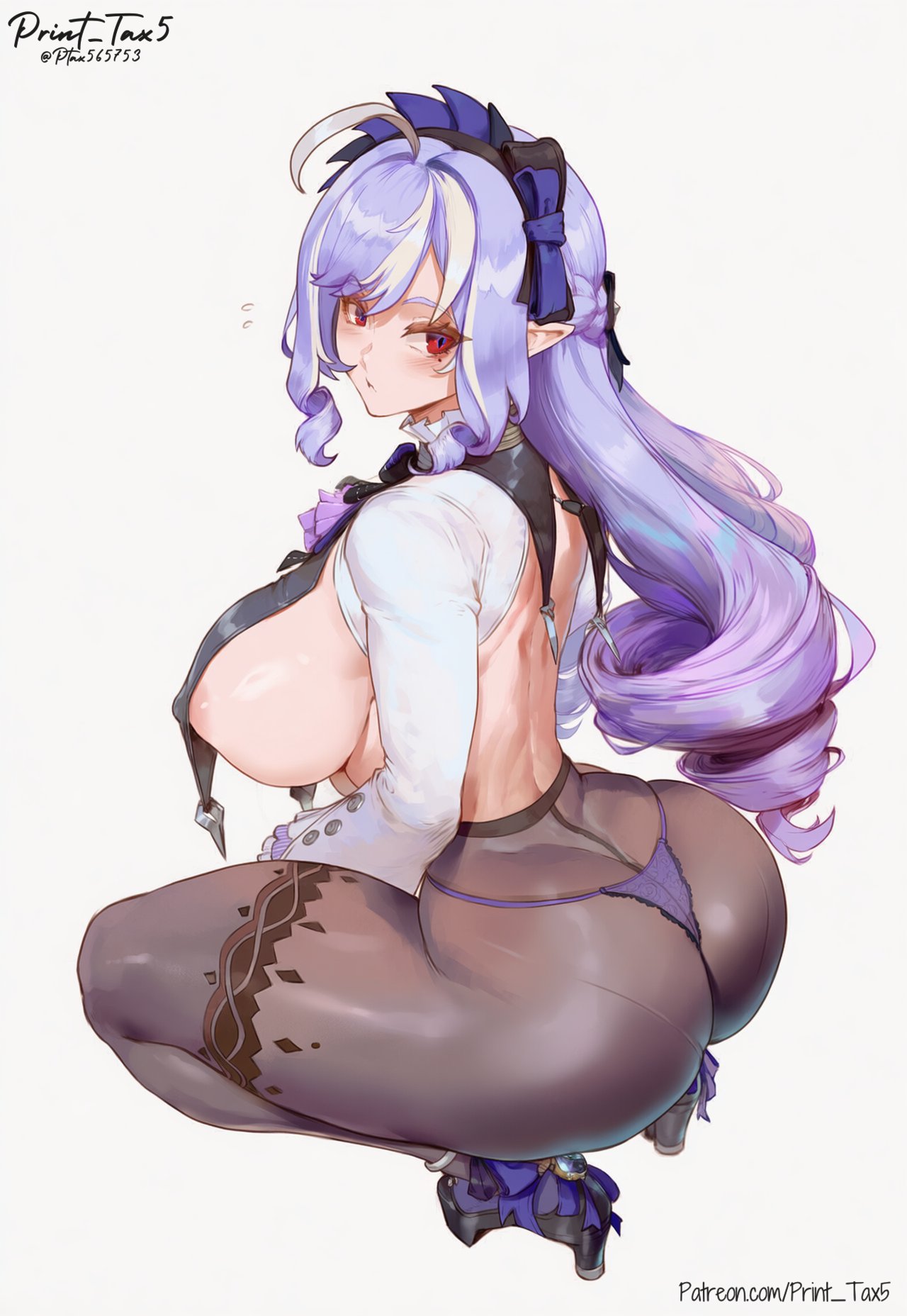 1girls, ai generated, ass, breasts, female, female focus, female only, large ass, large breasts, light skin, light-skinned female, mole, mole under eye, print tax5, solo, thick thighs, thighs, vivian (zenless zone zero), vivian banshee, wide hips, zenless zone zero