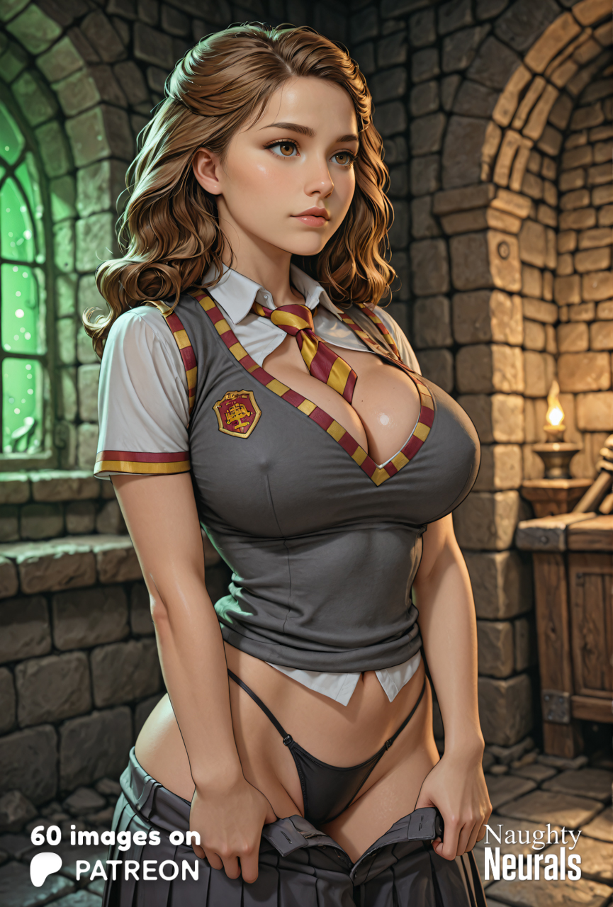 1girls, ai generated, big ass, big breasts, black panties, black thong, breasts, brown eyes, brown hair, brunette, button down shirt, cameltoe, cleavage, collared shirt, curvaceous, curvy, curvy figure, digital media (artwork), female, flashing, flashing panties, g-string, gryffindor, gryffindor tie, harry potter, hermione granger, hips, hogwarts school uniform, hogwarts student, huge ass, huge breasts, large ass, large breasts, legs, long hair, looking off screen, mature, mature female, naughty neurals, necktie, necktie between breasts, neutral expression, panties, pleated skirt, pokies, school uniform, skirt, skirt down, slim waist, standing, striped necktie, thick, thick hips, thick legs, thick thighs, thighs, thong, tie, unbuttoned shirt, unbuttoned skirt, undressing, undressing self, uniform, vest, voluptuous, waist, white button down shirt, wide hips, witch (harry potter), wizarding world