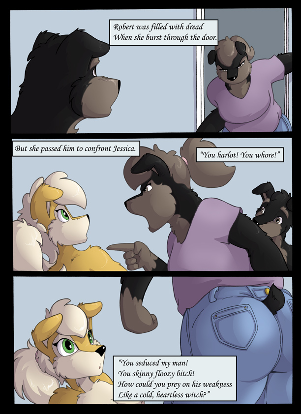 angry anthro argument ass canine clothing comic female fur furry hildegaard hildegaard_(jay_naylor) jay_naylor jessica jessica_(jay_naylor) male original_life_universe_(jay_naylor) robert robert_(jay_naylor) uncensored