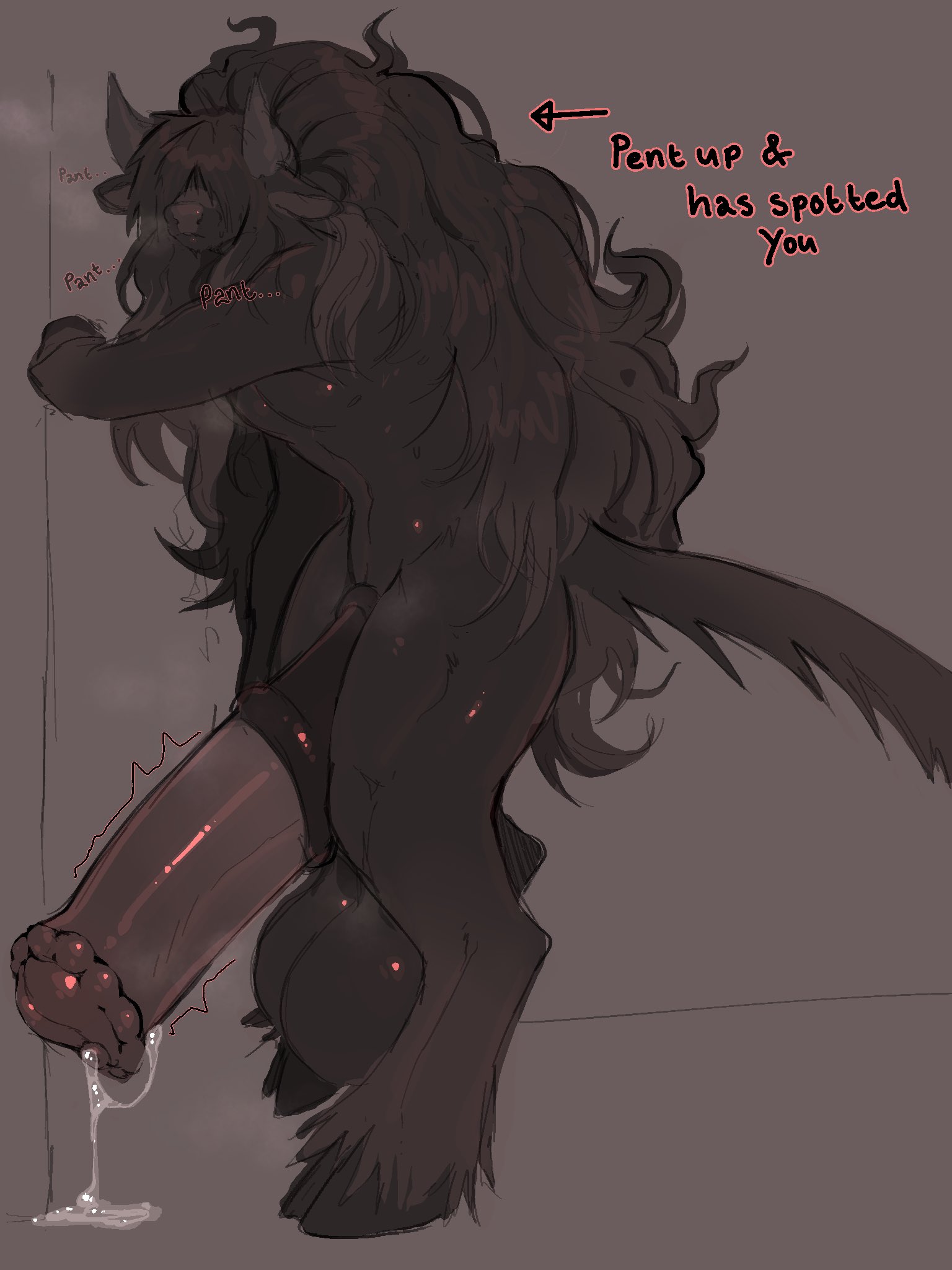 1male, 2 horns, anthro, balls, ballsack, big butt, big penis, black fur, black hair, black horn, black horns, bovid, bovid humanoid, bovine humanoid, breasts, breeder, character request, cock, commission, commission art, digital drawing, digital drawing (artwork), digital media, digital media (artwork), digitigrade, equine genitalia, equine penis, erect penis, fur, furry, furry male, greek mythology, hair, hairy, hentai protagonist hair, hooves, horns, horns and hooves, horsecock, huge breasts, huge cock, humanoid, humanoid genitalia, hyper, hyper balls, hyper genitalia, hyper penis, imminent penetration, imminent rape, imminent sex, impossible fit, leaning, leaning against wall, leaning forward, looking at viewer, lots of hair, male, male anthro, male focus, male genitalia, male only, messy, miminiimi, minotaur, monster, monster boy, monster cock, monster rape, mythological bovine, mythological creature, mythology, original, original character, panting, penis, ponytail, ridiculous fit, ridiculous proportions, ridiculously huge penis, tagme, tail, tail tuft, text, thick thighs, wall