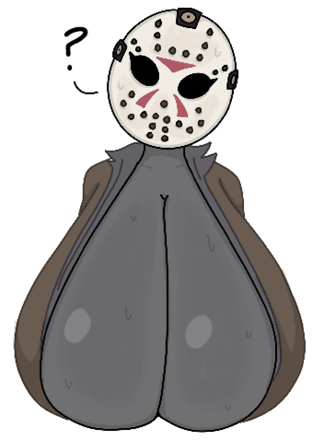 ?, 1girls, 2025, big breasts, breasts, digital media (artwork), female, friday the 13th, genderswap, genderswap (mtf), hockey mask, jason voorhees, rule 63, solo, solo female, sweat, theslashfive