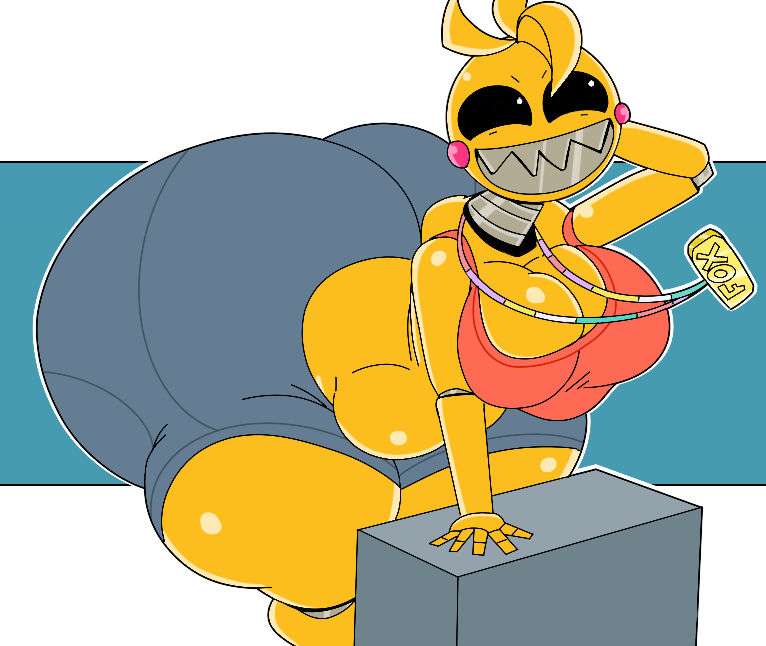 1girls, animatronic, animatronic female, ass, ass focus, big ass, big breasts, breasts, chicken, chicken girl, cleavage, female, five nights at freddy's, five nights at freddy's 2, fnaf, furu flami, hyper, hyper ass, megan fox, robot, robot girl, scottgames, solo, toy chica (fnaf), transformers, transformers (bayverse)