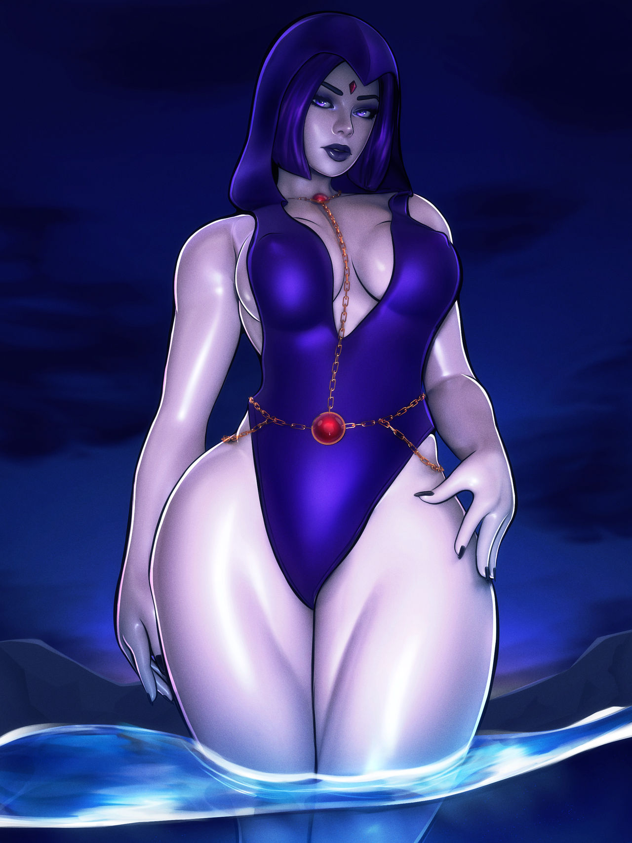 1girls, 3d, big ass, cambion, chest, curvaceous, curvy, curvy figure, dc, dc comics, demon, demon girl, female, forehead jewel, grey skin, grey-skinned female, half demon, hero, heroine, hips, hourglass figure, huge ass, human, large ass, legs, purple hair, rachel roth, raven (dc), sala3d, slim waist, teen titans, thick, thick hips, thick legs, thick thighs, thighs, voluptuous, waist, wide hips