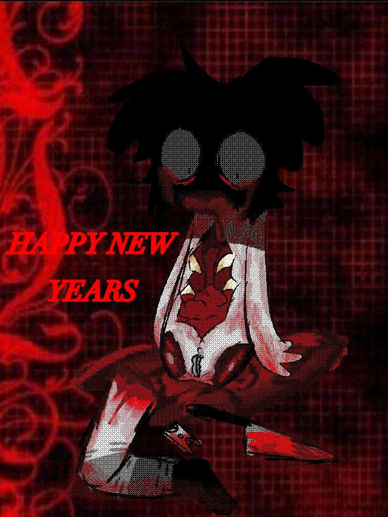 black_hair blood blood_on_face blood_puddle blood_stain bones clitoris crying crying_with_eyes_open genitals gore_focus happy_new_year knife open_wound organs original original_character pussy razor_blade retro_artstyle