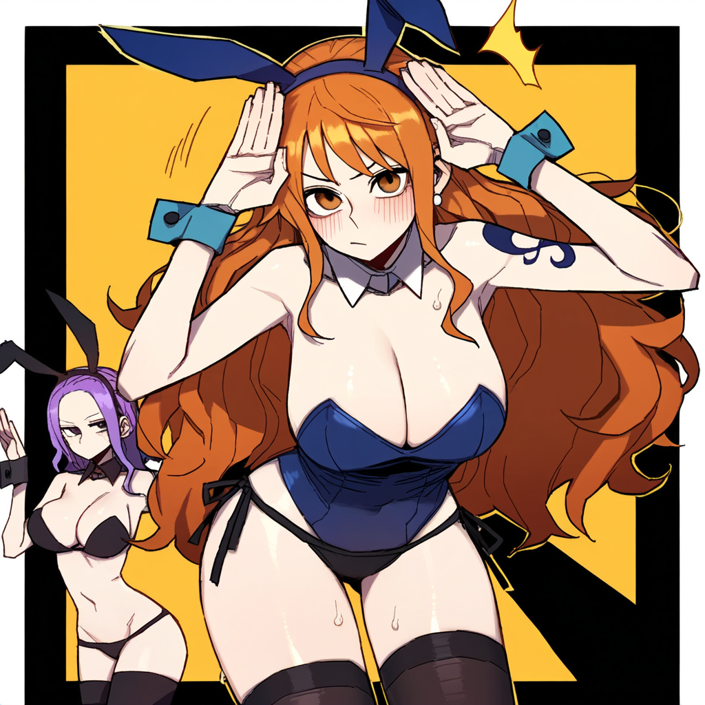 ai_generated bunnysuit female female_only lustfulsketches nami_(one_piece) one_piece