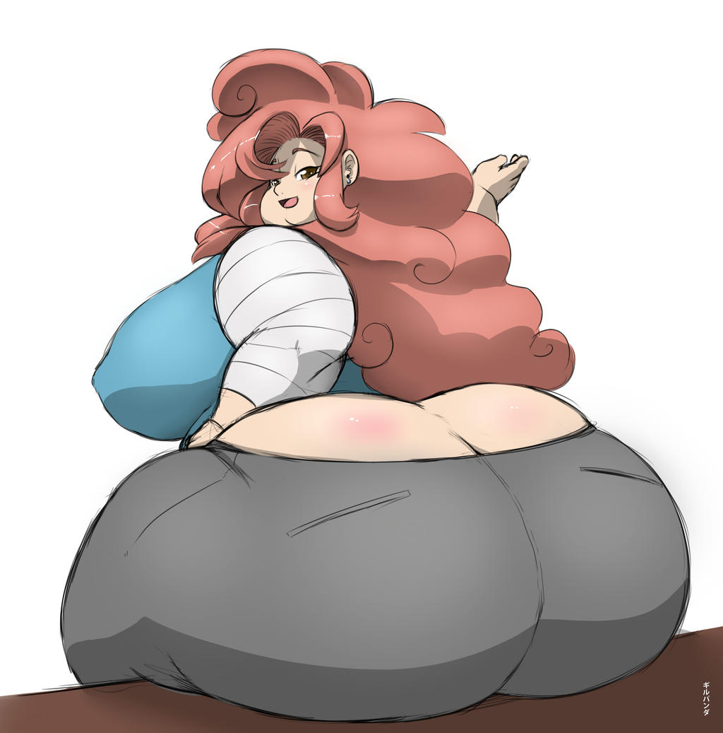 ass_cleavage breasts bunka butt_crack gillpanda red_hair ssbbw