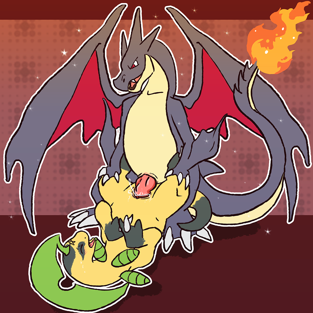 alternate_color bayleef charizard closed_eyes dragon duo erection female feral fire hologram_(artist) knot lying male mega_charizard_y nicobay nintendo nude on_back open_mouth penetration penis pokémon_(species) pokemon pokemon_(species) pokemon_xy pussy scalie sex shiny_pokemon spread_legs spreading straight vaginal_penetration video_games