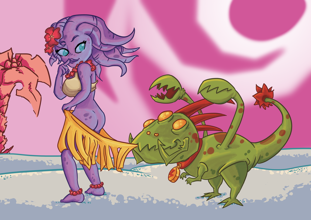 alien artist_request ass awesomenauts coco_nebulon gnaw_(awesomenauts) purple_skin tagme