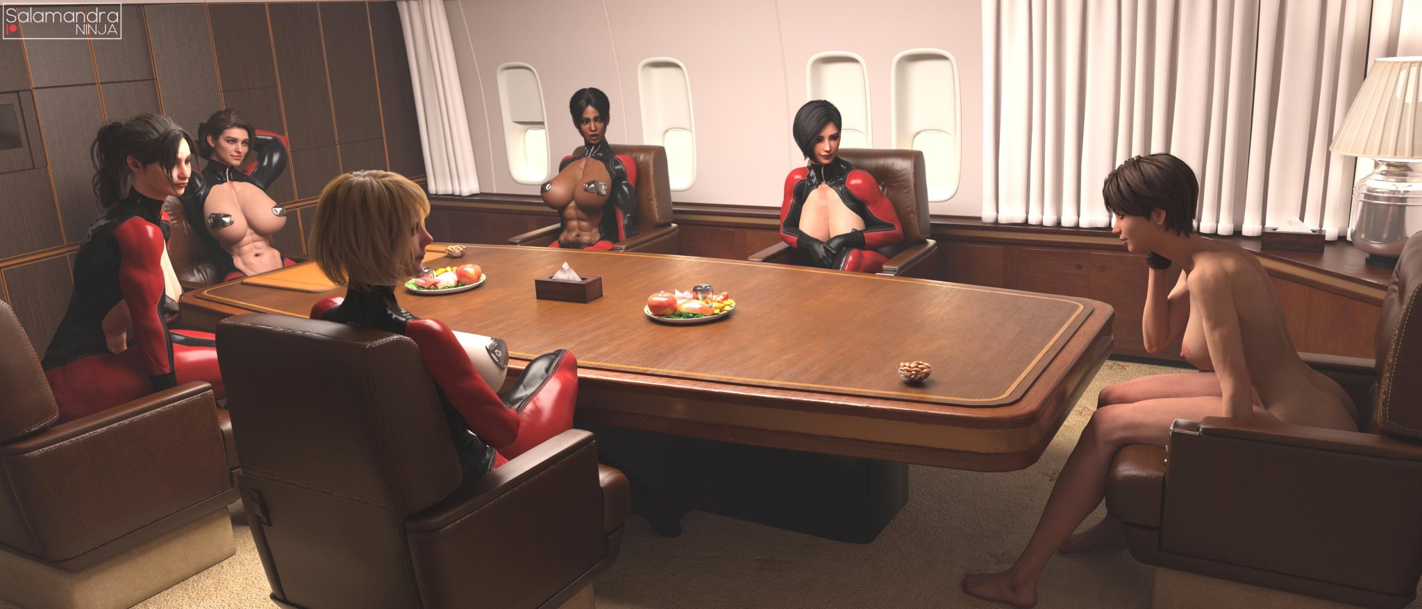 3d, 6girls, ada wong, ashley graham, ass, big ass, big breasts, black gloves, breasts, bust, busty, capcom, claire redfield, curvaceous, curvy, curvy figure, dark skin, dark-skinned female, digital media (artwork), female, gloves, hips, hourglass figure, huge breasts, jill valentine, large breasts, leather gloves, light skin, light-skinned female, mature, mature female, multiple females, multiple girls, rebecca chambers, resident evil, resident evil 0, resident evil 2, resident evil 3, resident evil 4, resident evil 5, salamandraninja, sheva alomar, slim waist, thick, thick hips, thick legs, thick thighs, thighs, voluptuous, waist, wide hips