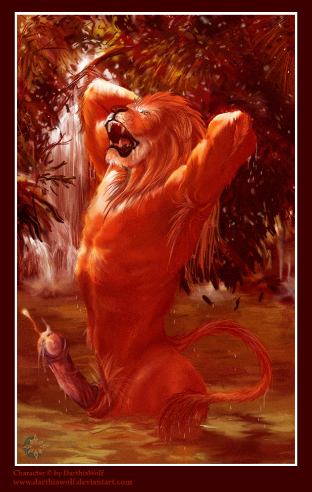 2007 anthro darthiawolf erection feline furry lion male male_only muscles penis solo