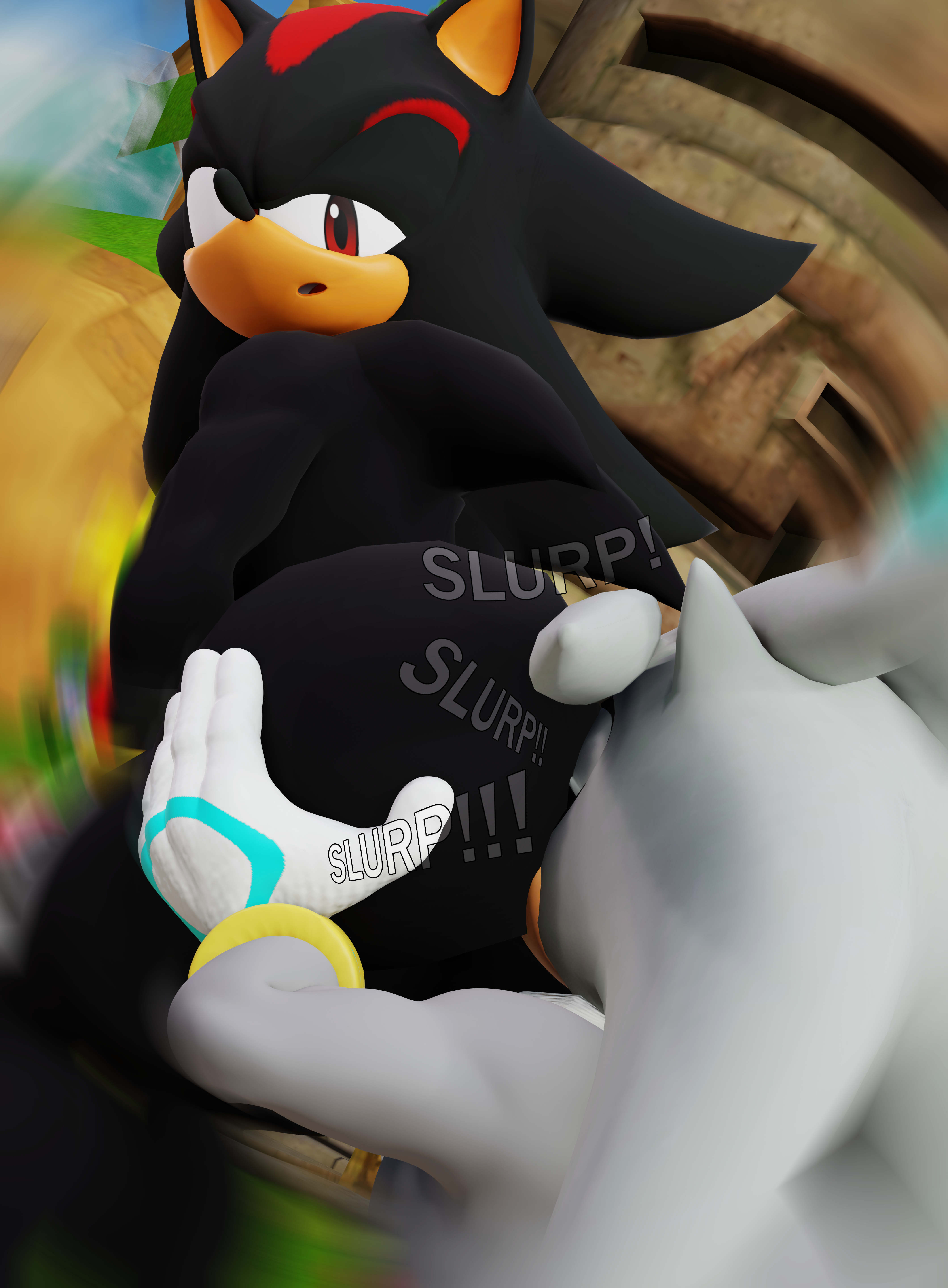 3d, anilingus, anotherdrew, anthro, ass, ass eating, ass worship, big ass, big butt, face in ass, furry, furry male, furry only, gay, highres, male, rimjob, rimming, rimming male, self upload, shadow the hedgehog, silver the hedgehog, sonic (series), sonic the hedgehog (series), yaoi