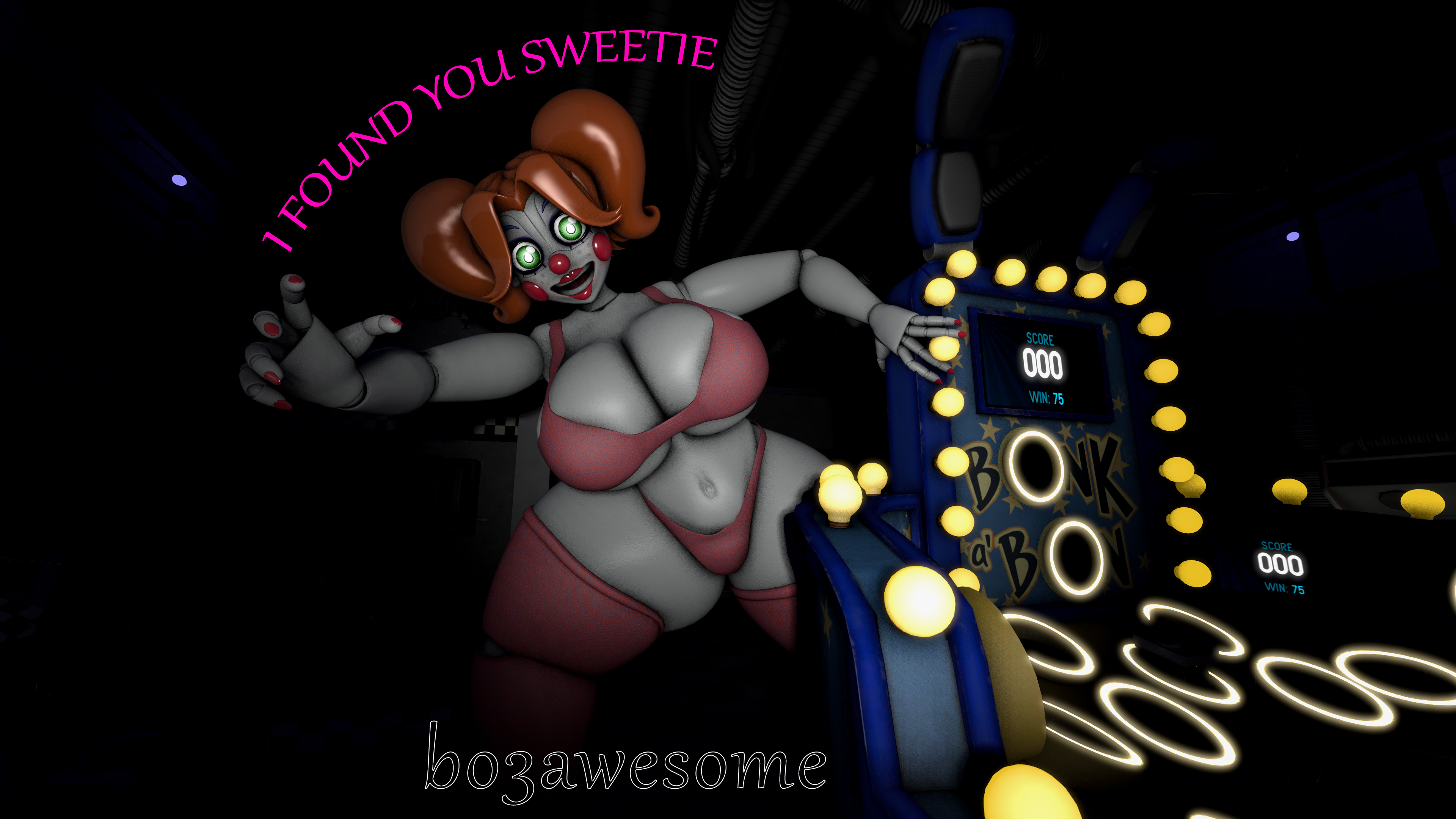 1girls, 3d, 3d (artwork), baby (fnafsl), bo3awesome, chased, circus baby, circus baby (fnaf), circus mommy, circus mommy 2.0 (anthony blender), female, female only, five nights at freddy's, hunting, meme, ouch meme, sister location, solo, tagme, trapped, trend