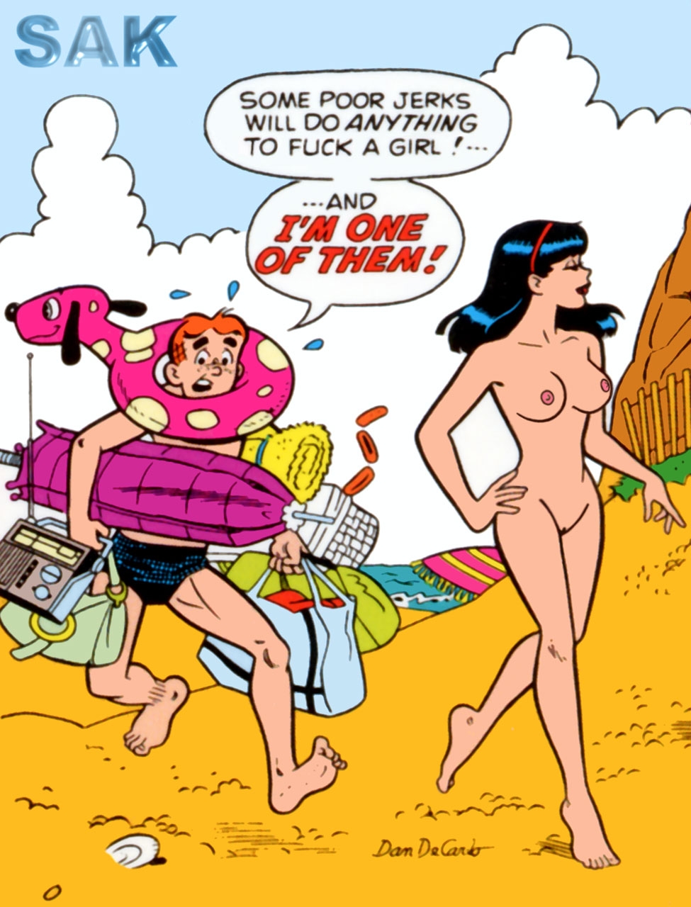 archie_andrews archie_comics beach breasts pussy sak veronica_lodge