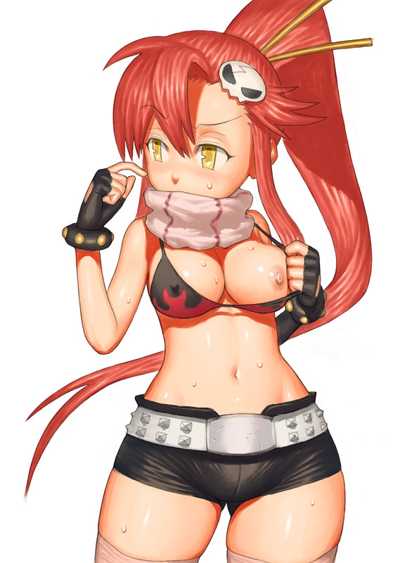 1girls bikini bikini_top breasts erect_nipples female maagori ponytail solo sweat swimsuit tengen_toppa_gurren-lagann tengen_toppa_gurren_lagann thighhighs tied_hair yoko_littner