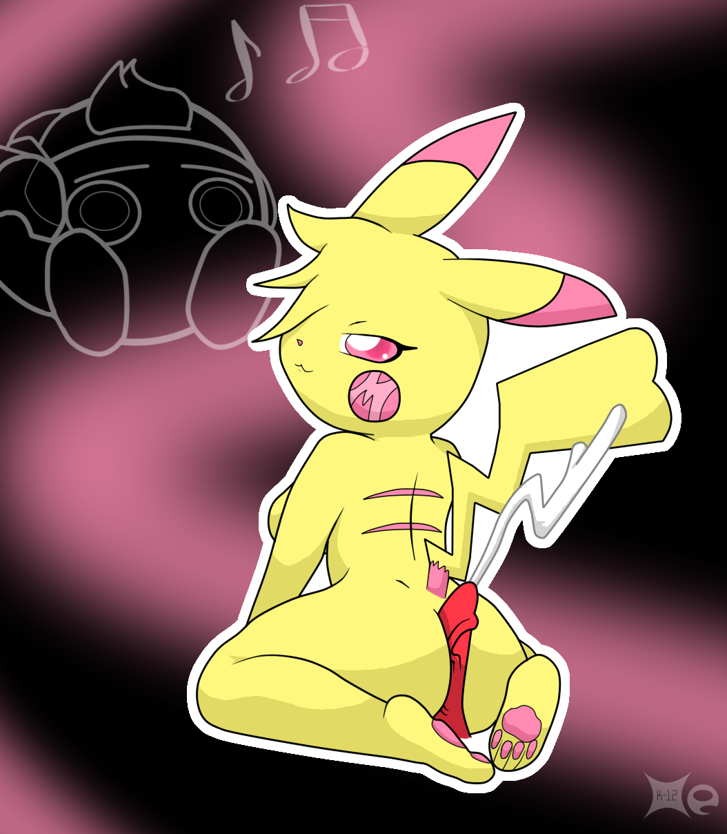 1boy 1girls alternate_color ass buttjob cum erection kirbot12 kirby kirby_(series) milachu milachu92 nintendo original_character penis pikachu pink pokémon_(species) pokemon tail veins veiny_penis xenon