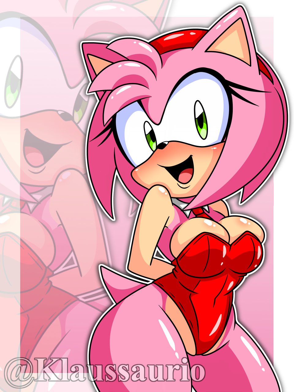 amy rose, female, green eyes, klaussaurio, sonic (series), sonic the hedgehog (series), tagme