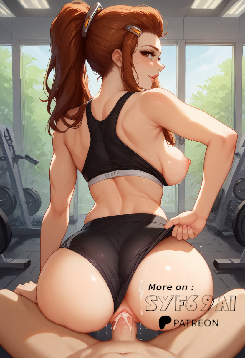 1boy 1girls ai_generated anus big_ass blizzard_entertainment blue_eyes breasts brigitte brigitte_lindholm cum cum_in_pussy cum_inside female female_penetrated light-skinned_female light_skin looking_at_viewer looking_back overwatch overwatch_2 patreon penis sex sideboob sports_bra sportswear syf69ai tagme vaginal_insertion vaginal_penetration vaginal_sex