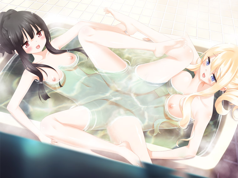 bath conjoined fuguriya in_water kani_biimu naked peko sono_hanabira_ni_kuchizuke_wo tagme tub yuri