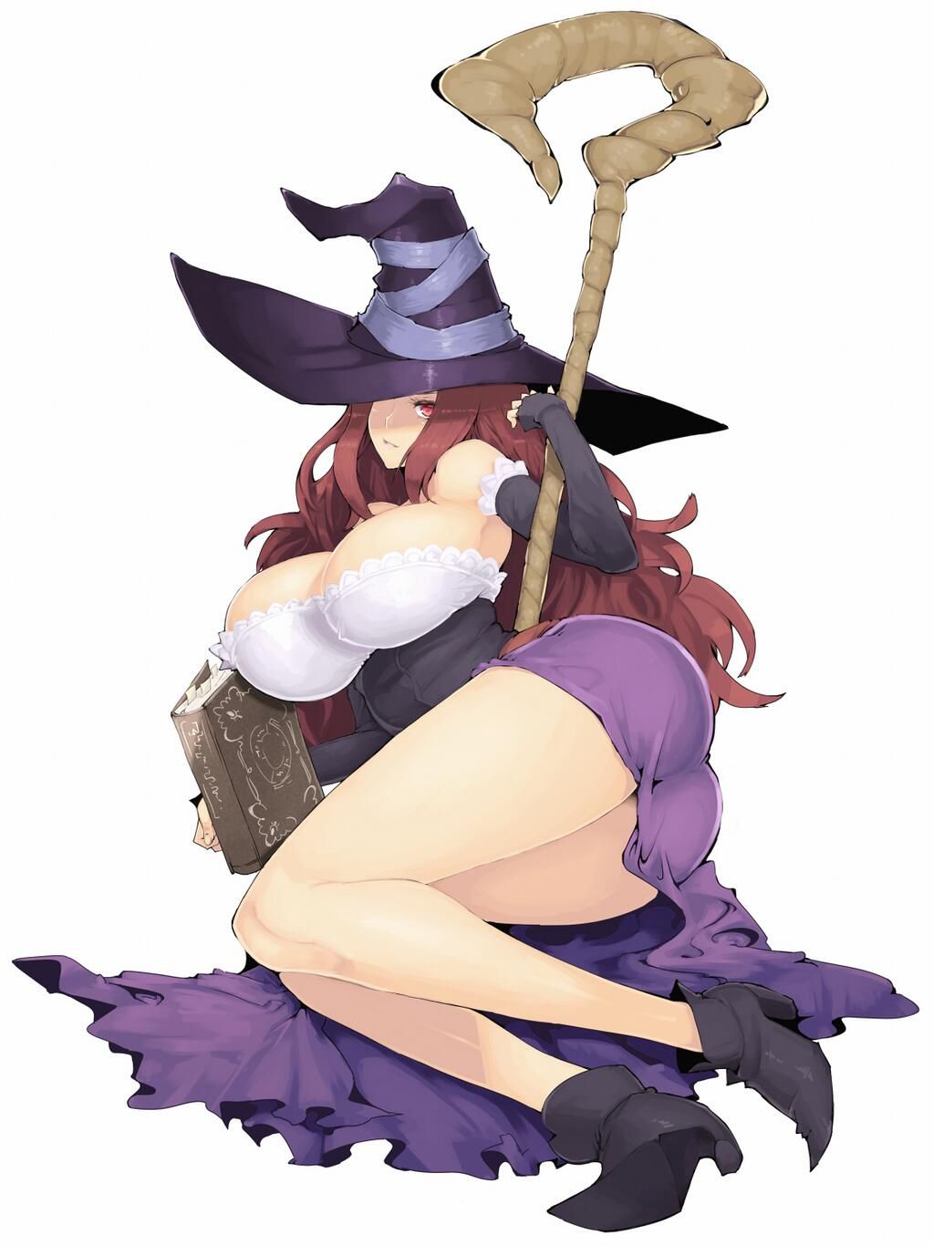 big breasts, breasts, dragon's crown, female, red hair, sorceress (dragon's crown), tagme