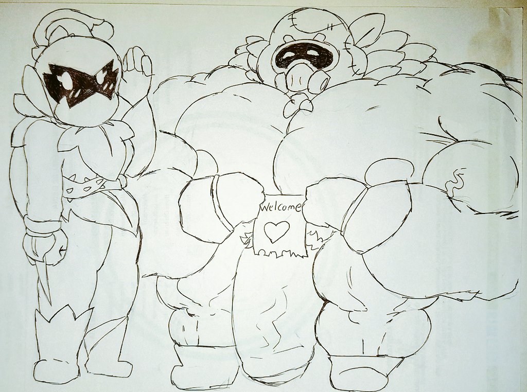 1boy 1girls black_and_white brawl_stars cordelius_(brawl_stars) gas_mask gloves huge_cock lily_(brawl_stars) muscles muscular muscular_male penis tagme yetdarked