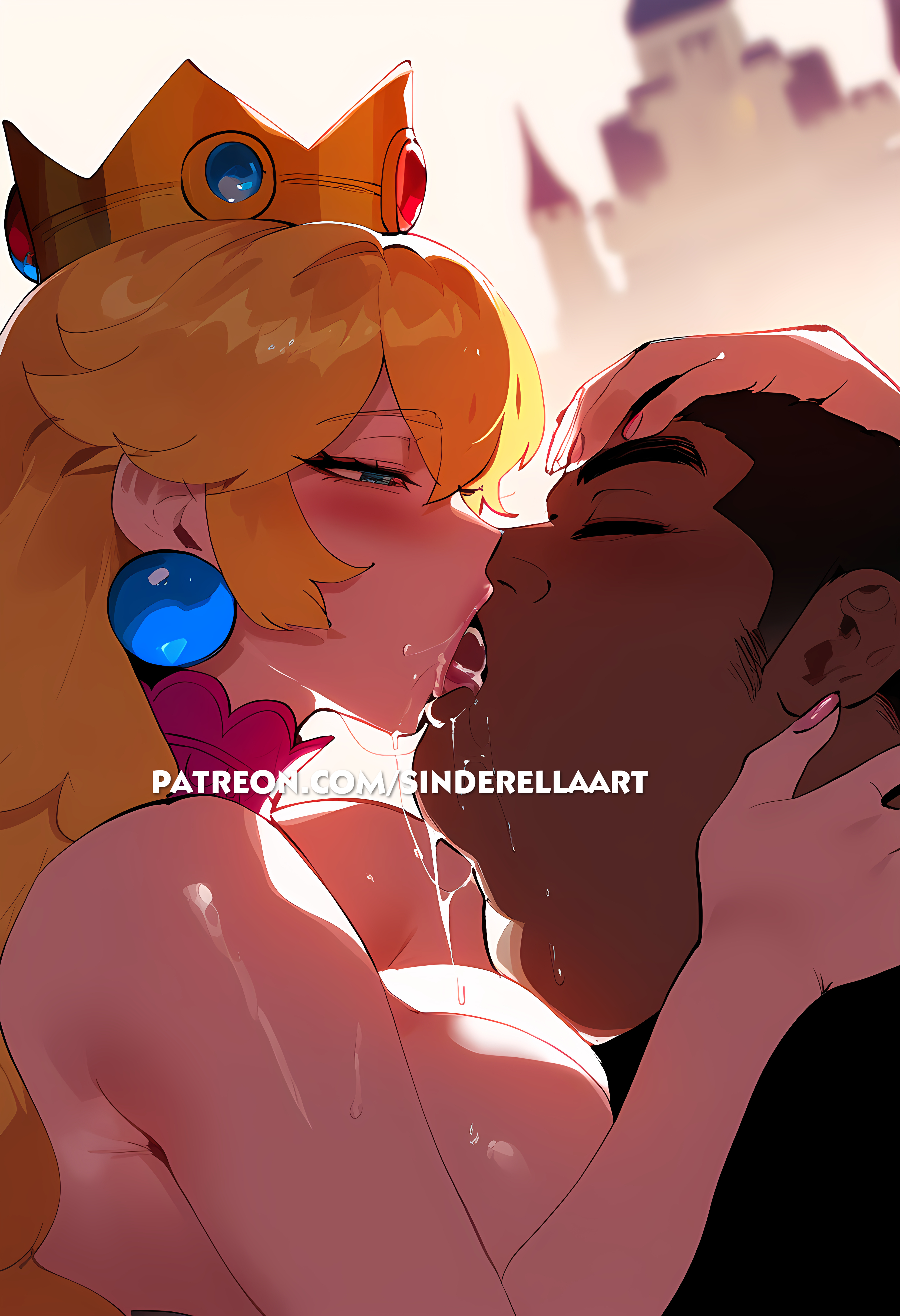 1girls, ai generated, ass, big ass, big breasts, big butt, breasts, cheating, cuckolding, dark skin, dark-skinned male, female, huge breasts, interracial, kissing, large ass, large breasts, male, mario (series), netorare, nintendo, ntr, princess peach, public, sinderellaart, straight