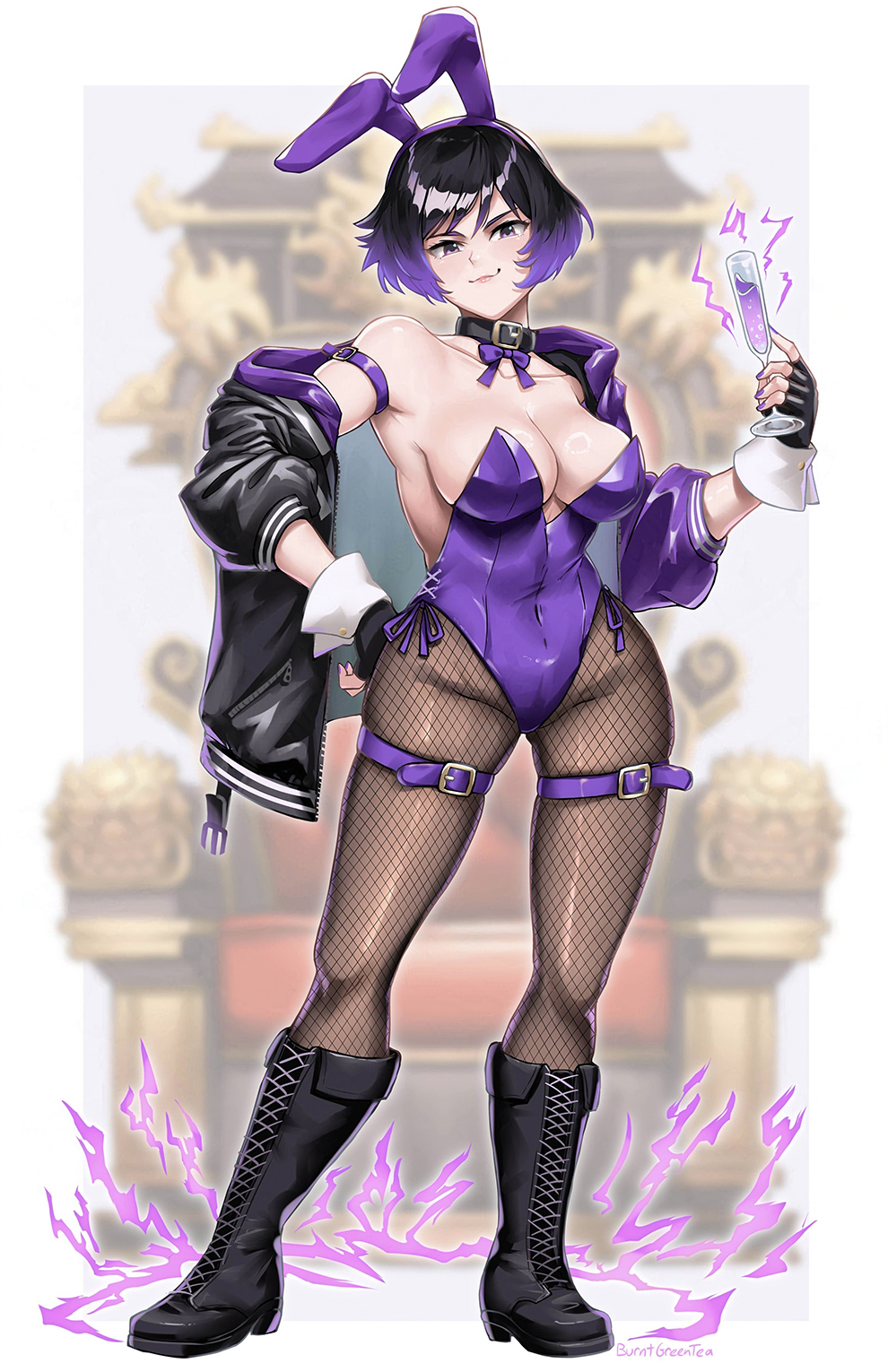 breasts bunny_ears bunnysuit burnt_green_tea cleavage female female_only fishnets reina_mishima tekken tekken_8