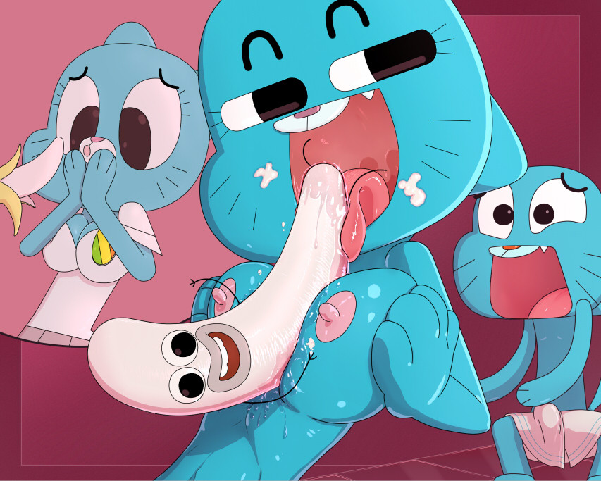 abstract_background anthro banana banana_joe breasts cartoon_network cheating cuckold erection expressions feline female fruit fur furry gentlemanpaux gumball_watterson holding_breasts licking male mammal milf mother nicole_watterson nipples nude open_mouth paizuri parent penis smile straight the_amazing_world_of_gumball tongue towel wet