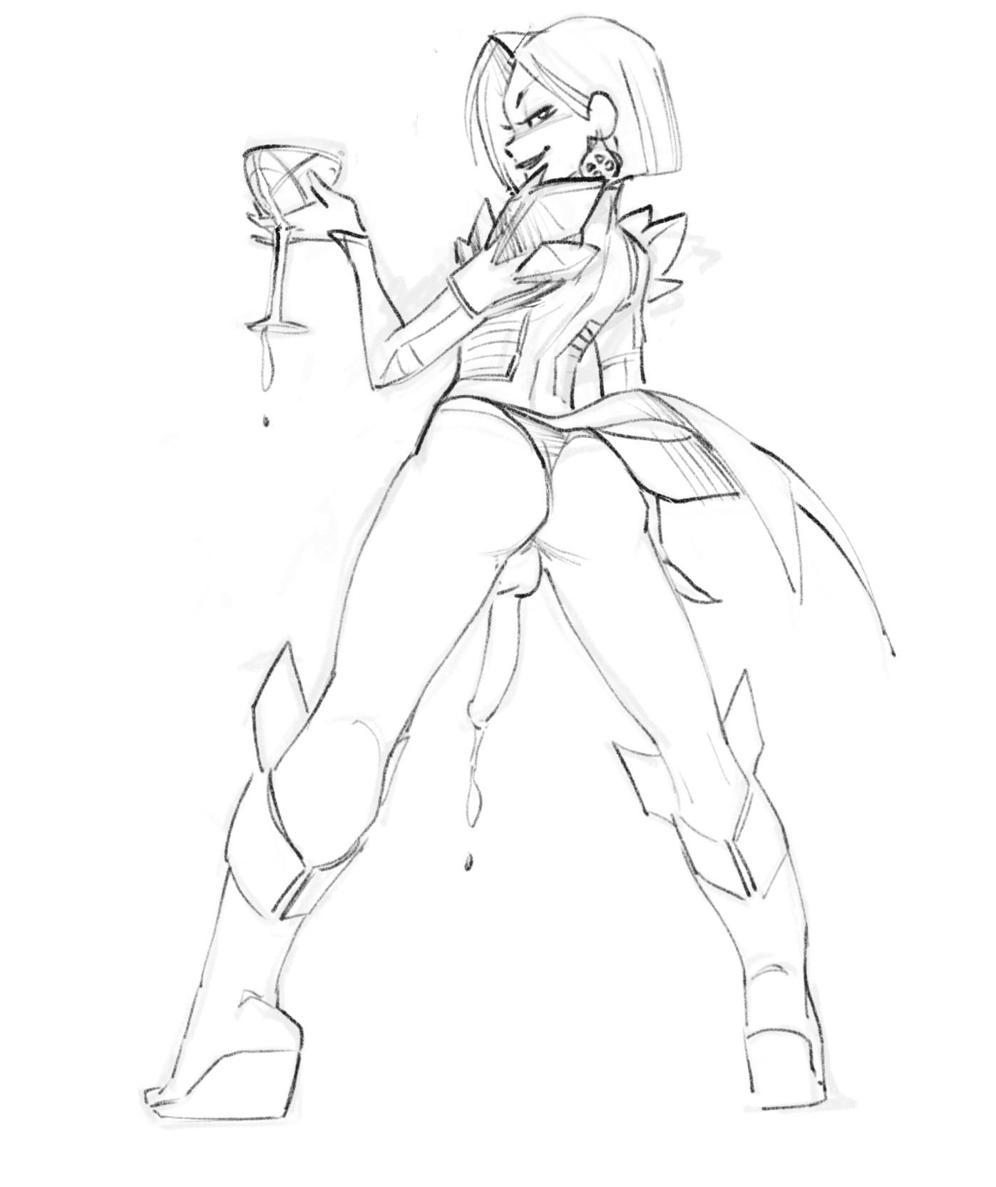 1boy, emma frost, emma frost (marvel rivals), femboy, genderswap, genderswap (ftm), henshintiger, leotard, male, male emma frost, marvel, marvel comics, marvel rivals, precum, short hair, smile, solo femboy, wedge heels, wine
